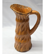 Vintage Brown Ridge Pattern Pottery 8.25” Beer Water Pitcher Jug - Unkno... - $14.64