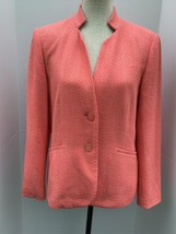 TALBOTS Petites Woven 2 Faux Pocket in Melon Shade Jacket (Size 10P) - £15.91 GBP