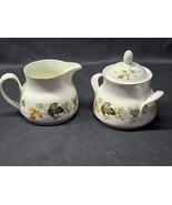 Vintage ROYAL DOULTON Lidded Sugar Bowl And Creamer LARCHMONT Pattern - ... - $21.76