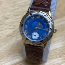 VTG Anne Klein Lady Day/Night Moon Dial Dual Tone Blue Quartz Watch~New Battery - £20.86 GBP