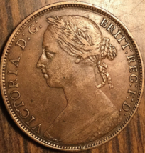 1887 UK GB GREAT BRITAIN ONE PENNY COIN - $14.51