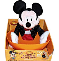 Disney Halloween Motion Activated Vampire Mickey Mouse Trick Treat Candy Bowl - £62.92 GBP