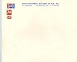 Pepsi Bottlers of SW Florida &amp; Fort Myers 2 Different Sheets Stationary ... - £11.66 GBP