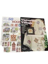 50 Houses To Cross Stitch By Sam Hawkins &amp; Victorian Village Patterns Booklets - £9.27 GBP