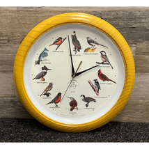 National Audubon Society Singing Bird Wall Clock 13&quot; Owl Mockingbird Chickadee - £20.24 GBP