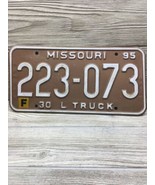 Missouri 1995 License Plate # 223-073 White on Brown VTG 30 L TRUCK Fast... - $282.06 MXN