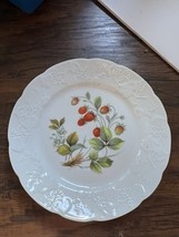 DANSK Ivy Strawberries Accent Salad Dessert Porcelain Plate Embossed trim. - $14.84