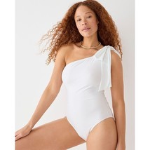 J.Crew Womens Bow One Shoulder One Piece Swimsuit White 8 - £26.96 GBP