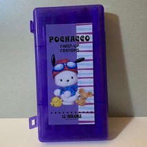 Vintage Sanrio Pochacco 1989 1999 Twist Up Crayons &amp; Case Set - $11.99