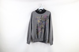 Vintage 90s Streetwear Womens XL Time Clock Watch Turtleneck Sweatshirt USA - $39.55