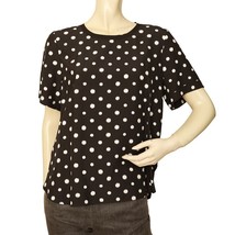 Comptoir des Cotonniers Black White Polka Dots Silk T- Shirt Blouse top ... - $79.20