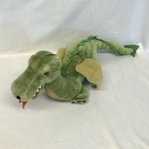 Vintage Dakin Green Plush Winged Dragon Stuffed Toy Animal Fire Breathing 24&quot; - £31.13 GBP