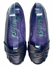 Blowfish Malibu Stephanie ballet Flats faux black leather wrap knot styl... - $19.01