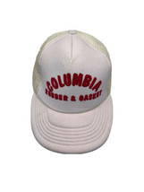 Vintage Columbia Rubber Foam Trucker Hat 80&#39;s Designer Award Snapback Cap - £15.54 GBP