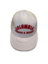 Vintage Columbia Rubber Foam Trucker Hat 80&#39;s Designer Award Snapback Cap - £15.54 GBP