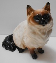 HIMALAYAN CAT STATUE Vintage Painted Ceramic Animal Figurine Made in Japan - £79.64 GBP