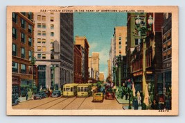 Euclid Avenue Street View Cleveland Ohio OH UNP Linen Postcard L12 - £2.80 GBP