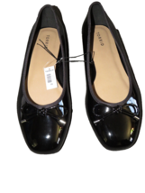 Torrid Women&#39;s Black Patent Square Toe Ballet Flats Bow Detail Size 13WW - £27.88 GBP