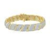 10.5Ct Taglio Rotondo Finto 14k Placcato Oro Giallo Onda Tennis Braccial... - $307.85 CAD