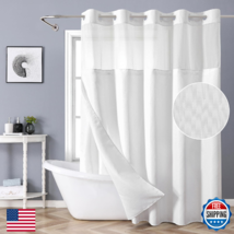 eachope Extra Long No Hook Shower Curtain with Snap-in Fabric Liner Set,... - $50.55