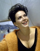 Natalie Wood smiling in black low cut shirt &amp; cardigan aboard boat 24x36 poster - £23.68 GBP