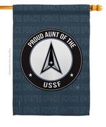 Proud Aunt Ussf House Flag Space Force 28 X40 Double-Sided Banner - £33.54 GBP