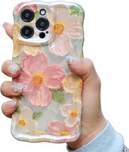 Cute Case for iPhone 14 Pro Max Colorful Retro Oil Painting Printed Flowers Case - £5.62 GBP