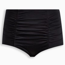 Torrid High Rise Ruched Swim Bottom Black Plus Size 6 6X - $20.00