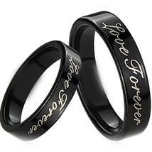 COI Black Tungsten Carbide Love Forever Ring - TG1904  - £31.96 GBP