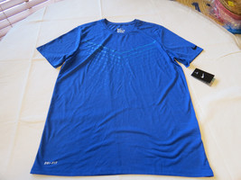 Nike Mens Nike Tee Athletic cut L 739444 royal blue 480 training shirt Dri Fit - £20.35 GBP