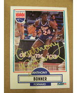 ANTHONY BONNER AUTOGRAPHED FLEER 90 CARD SACRAMENTO KINGS BASKETBALL - $25.31 CAD