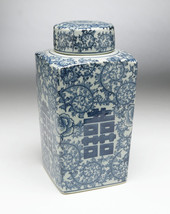 Zeckos AA Importing 59744 Antiqued Pale Green And Blue Square Jar With Lid - £75.66 GBP