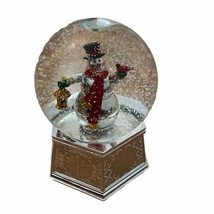Snowman Musical Snow Globe Christmas Holiday Decoration 4x5 TESTED - £15.66 GBP