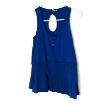 Anthropologie Little Yellow Button Blue Tank Top XS - £9.72 GBP