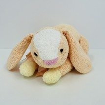Ty Baby Peach Bunny Rabbit Plush Pink Bow Honeybunny Lovey Rattle 2000 S... - £23.73 GBP