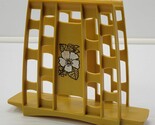 Vintage Plastic Kitchen Table Floral Napkin Holder Mustard Yellow 1970s - $11.87