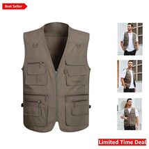 Men's Quick-Dry Fishing Vest | 16-Pocket Safari Outdoor Vest for Summer ... - $61.33