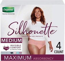 Depend Silhouette Incontinence and Postpartum Underwear for Women, Maximum Absor - £22.37 GBP