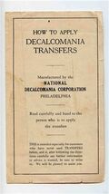 How to Apply Decalcomania Transfers Brochure National Decalcomania Phila... - $17.82