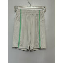 Zella Girls Athletic Basketball Shorts White Green Stripe Elastic Waist ... - $13.99