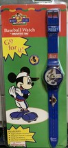 Y2k Mickey Mouse Blue Baseball Date Quartz 9” Band Disney Sport Watch Vi... - $181.99 MXN