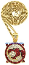 Thunder Cat Small Metal Necklace New Iced Out Pendant And 24 Inch Long Chain - £11.75 GBP