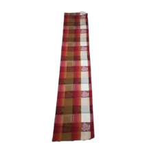 Autumn Table Runner Made in India Fall Leaves Plaid  72&quot; Seasonal Thanksgiving - £15.77 GBP