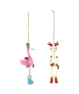 Ornament Flamingo/Llama, 2 assorted SHIPS IN 24 HOURS - MJ - $27.09 CAD