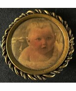 Rare Antique Brooch With Removable Photo - Gold Tone - Wearable - 1.25-inch - $54.70 CAD