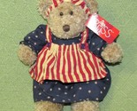 RUSS STARBRITE TEDDY BEAR PLUSH STUFFED ANIMAL 11&quot; USA STARS STRIPES CUR... - $10.80