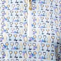 NWT San Soleil TUSCANY BLUE Wine Glasses Long Sleeve Mock Golf Tennis Shirt - S image 2