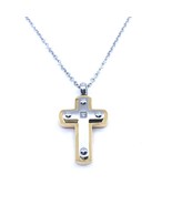 Stainless Steel Cross Pendant with Chain - Handcrafted Elegance - $12.25