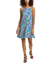 Lilly Pulitzer Margot Halter Neck Swing Dress Borealis Blue How You Like... - £66.56 GBP
