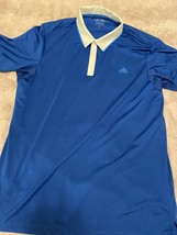 Adidas Shirt Mens Large Blue Climacool Golf Polo Short Sleeve - £14.76 GBP